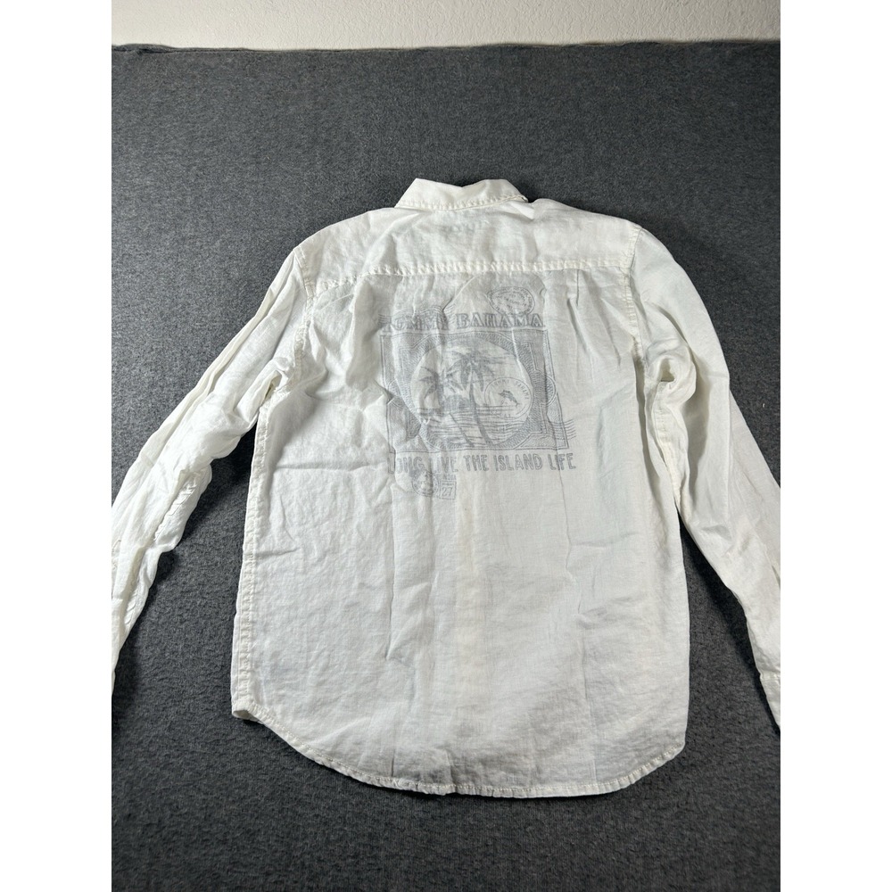 Tommy Bahama Ebroidered Med  Long Live Island Life 100 % Linen - Picture 8 of 10